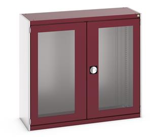 40014021.** cubio cupboard with window doors. WxDxH: 1300x525x1200mm. RAL 7035/5010 or selected